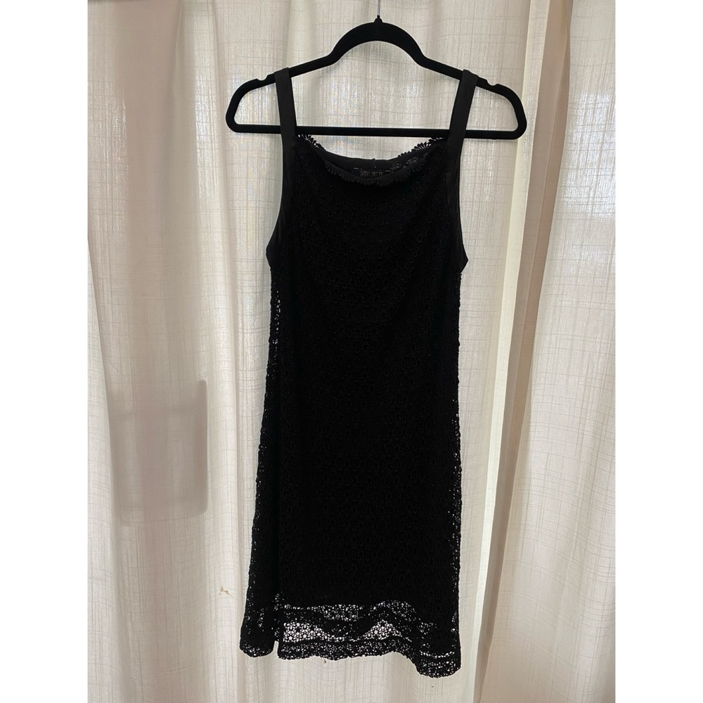 Isabel Ardee Dresses black sleeveless dress with floral lace overlay (size 6)